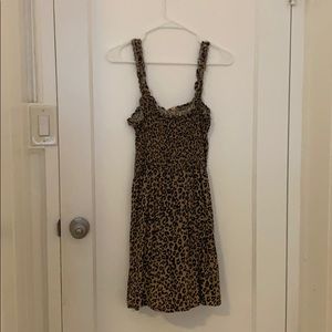 Ruffle Strap Cheetah Print Mini Dress